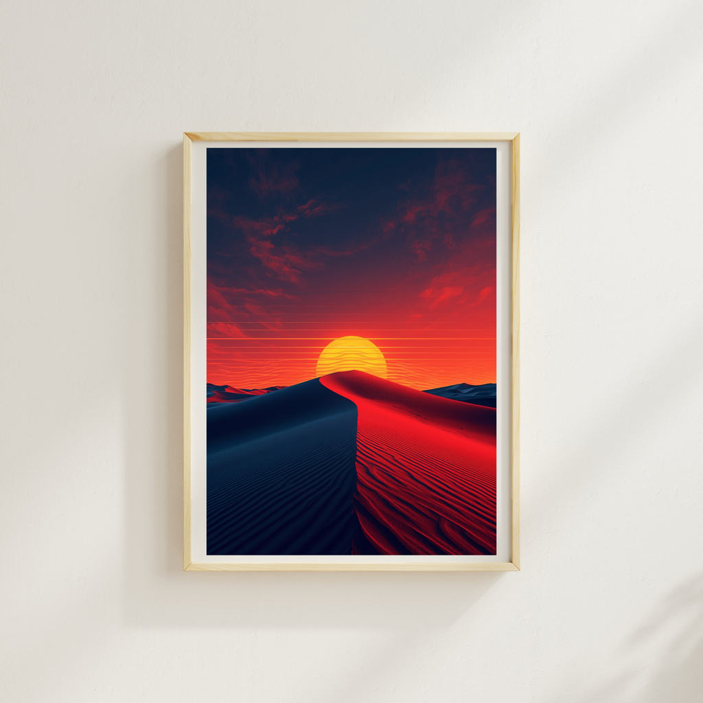 “Crimson Horizon” – Desert Sunset Fine Art Print