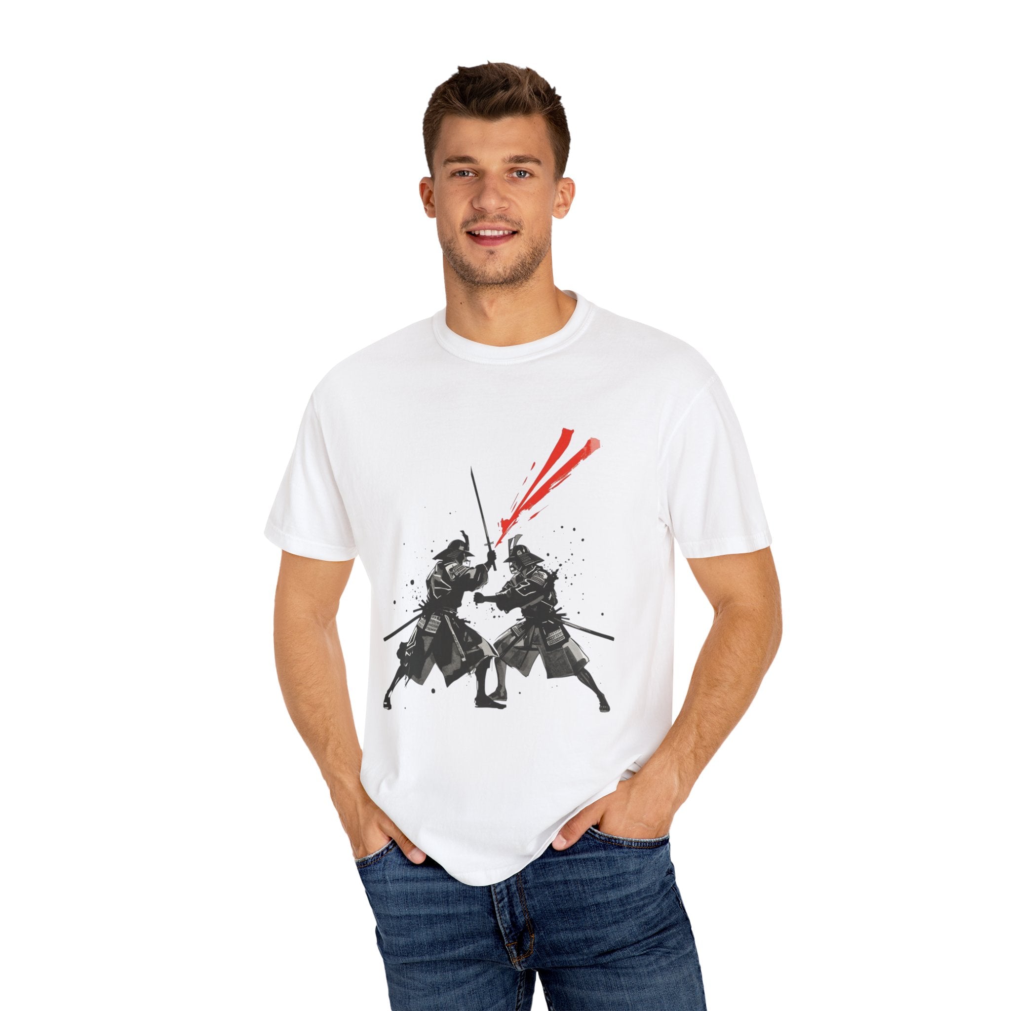 Samurai Duel Unisex T-Shirt - Garment-Dyed Graphic Tee