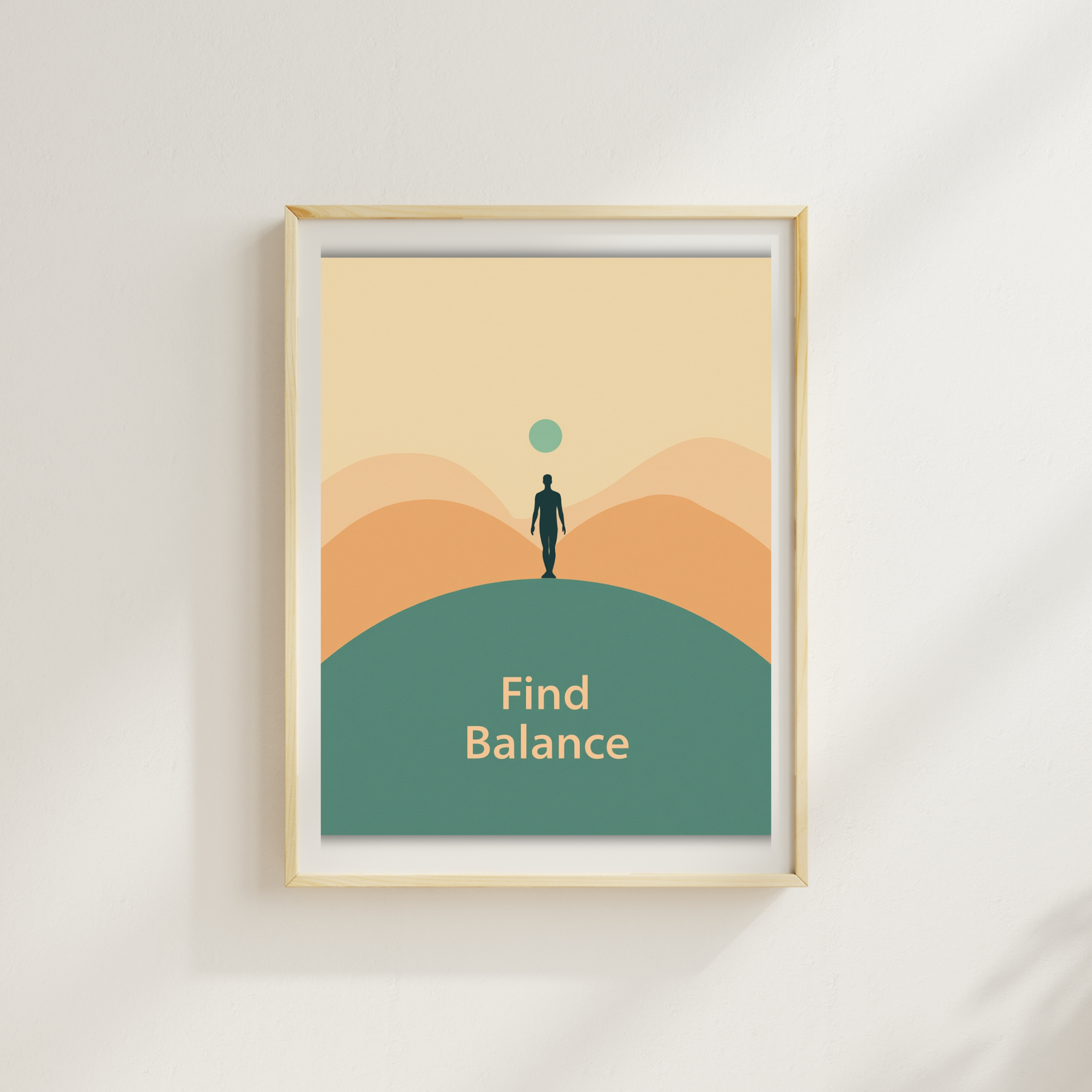 “Find Balance” – Minimal Mindfulness Art Print