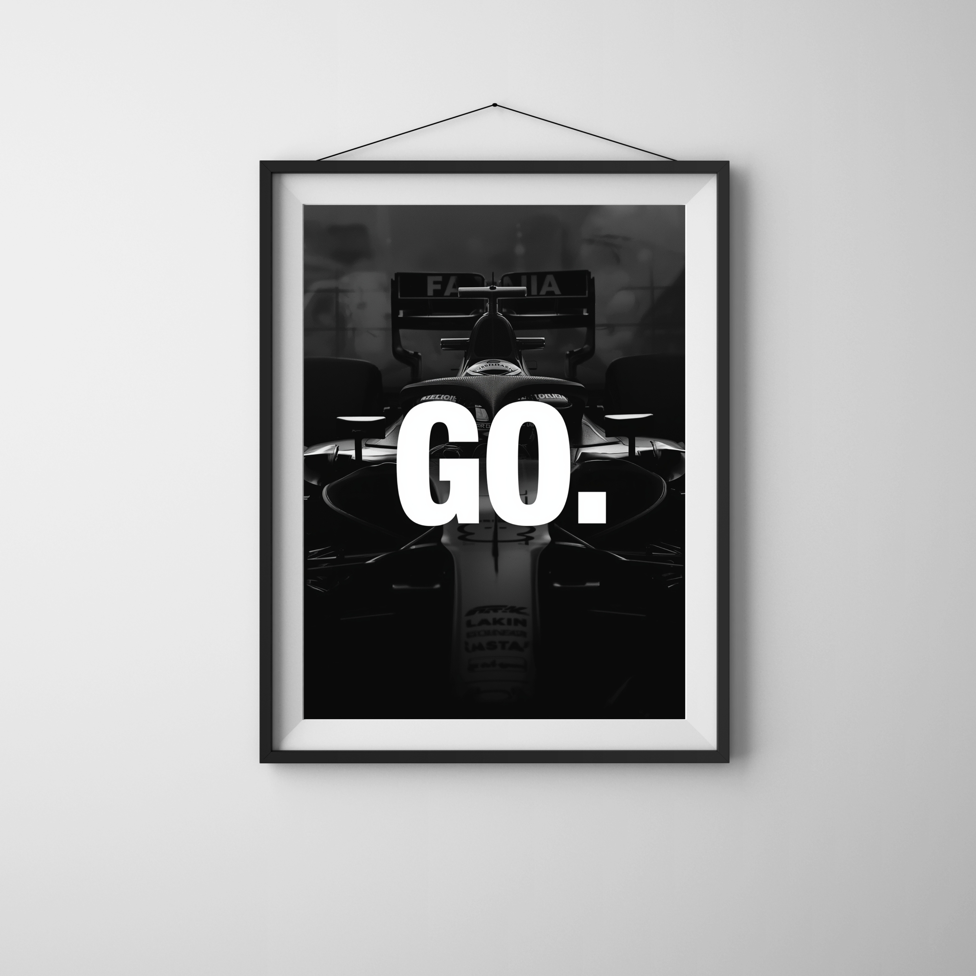 “GO.” – Minimal Racing Motivation Art Print